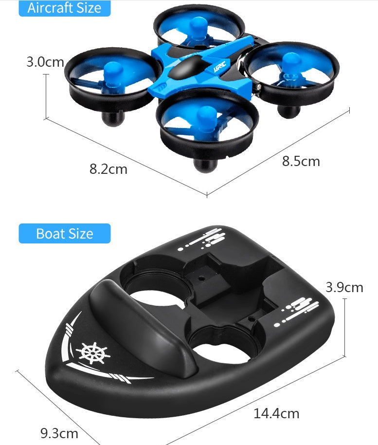REEVALUATENICATED 3-in-1 RC Drone Car & Boat Flying Quadcopter Toy Kids