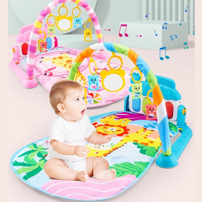 REEVALUATENICATED Baby Play Gym Mat with Piano & Musical Activity Toys