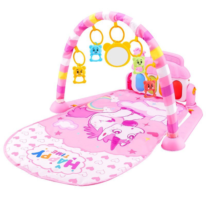 REEVALUATENICATED Baby Play Gym Mat with Piano & Musical Activity Toys