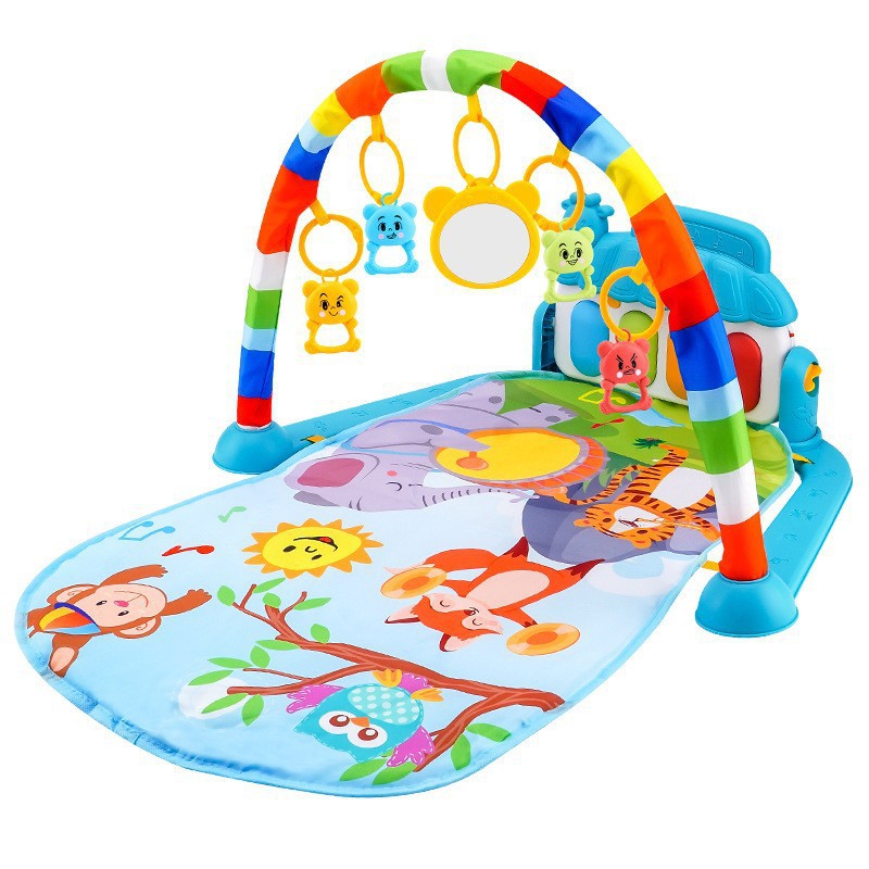 REEVALUATENICATED Baby Play Gym Mat with Piano & Musical Activity Toys