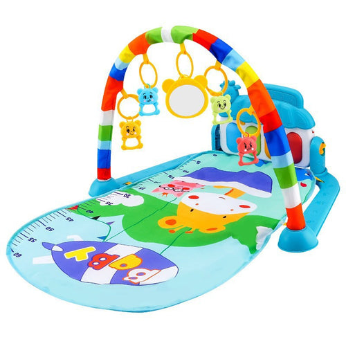 REEVALUATENICATED Baby Play Gym Mat with Piano & Musical Activity Toys